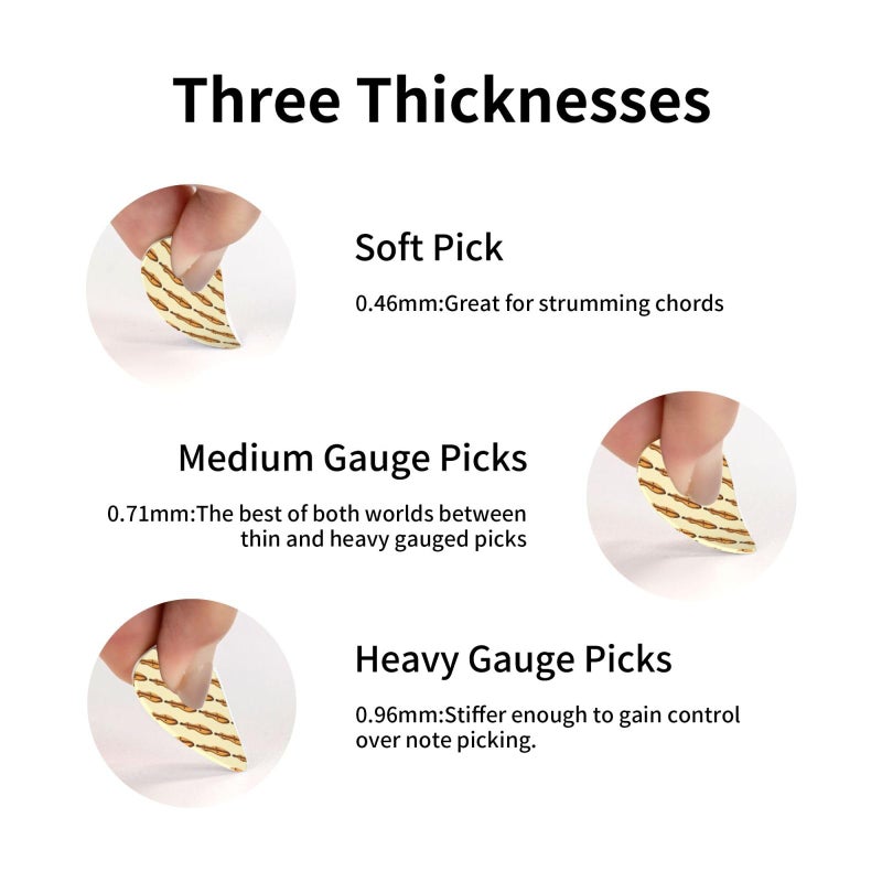 BBggyh Classic Guitar Picks (12-Pack) for Eectric Guitar, Acoustic Guitar, Mandolin And Bass (One Size, Dulcimer) - Image 5